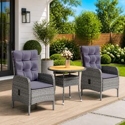 Friendly 3 Piece Outdoor Bistro Set with Cushions
