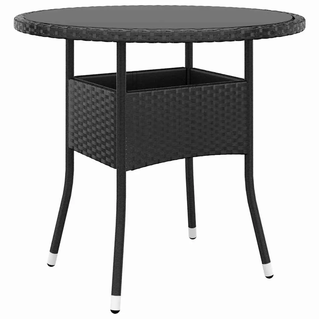 5 Piece Garden Bistro Set Outdoor Furniture Poly Rattan Patio Chairs Table Black