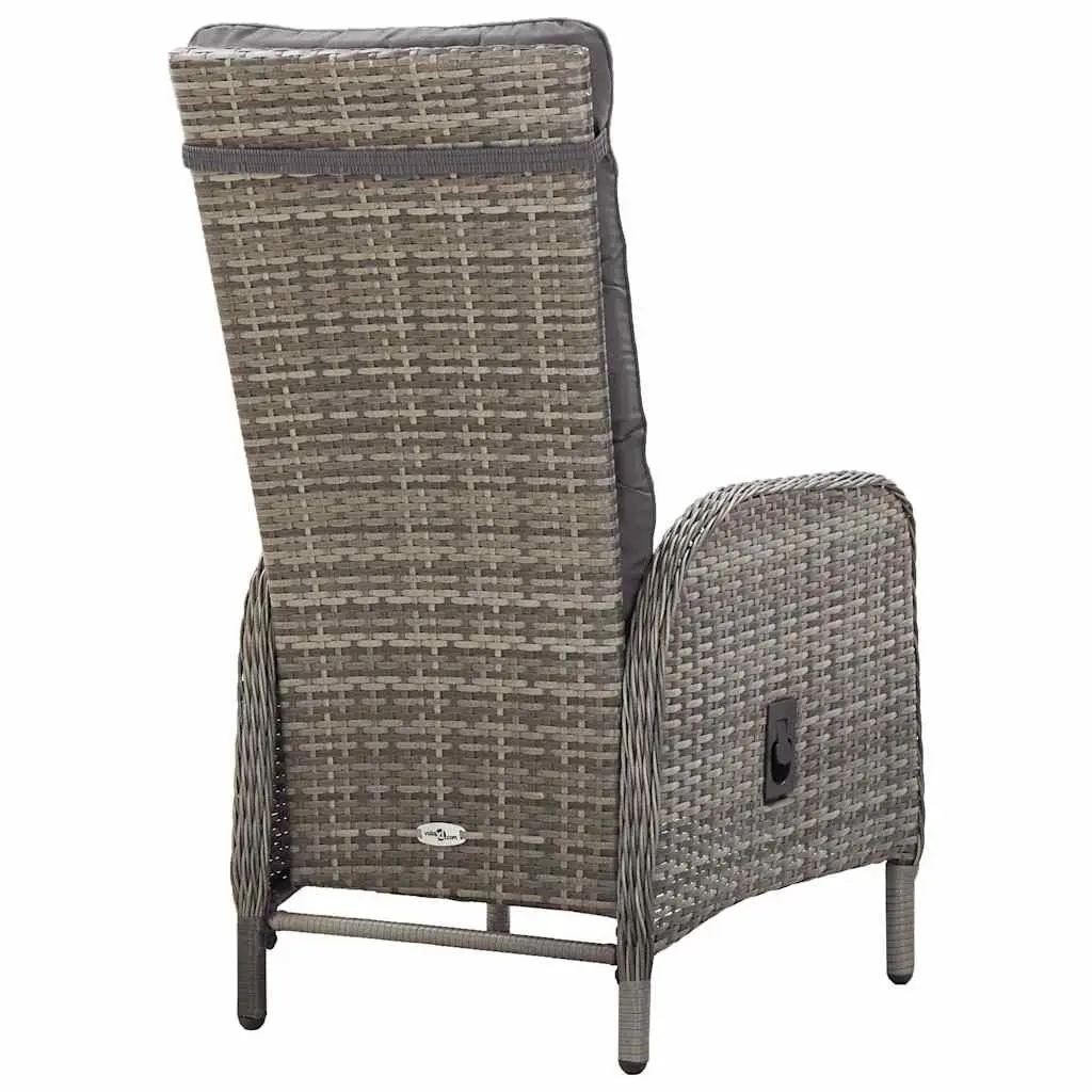 Garden Dining Set 11 Piece Outdoor Furniture Poly Rattan Grey Patio