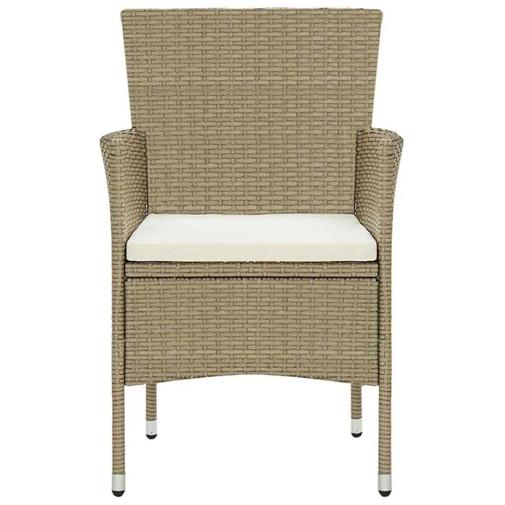 Outdoor Furniture Dining Set 11 Piece Beige Patio Table and Chairs with Cushions