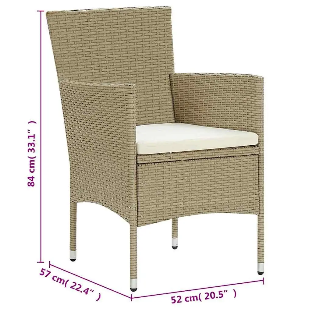 Outdoor Furniture Dining Set 11 Piece Beige Patio Table and Chairs with Cushions