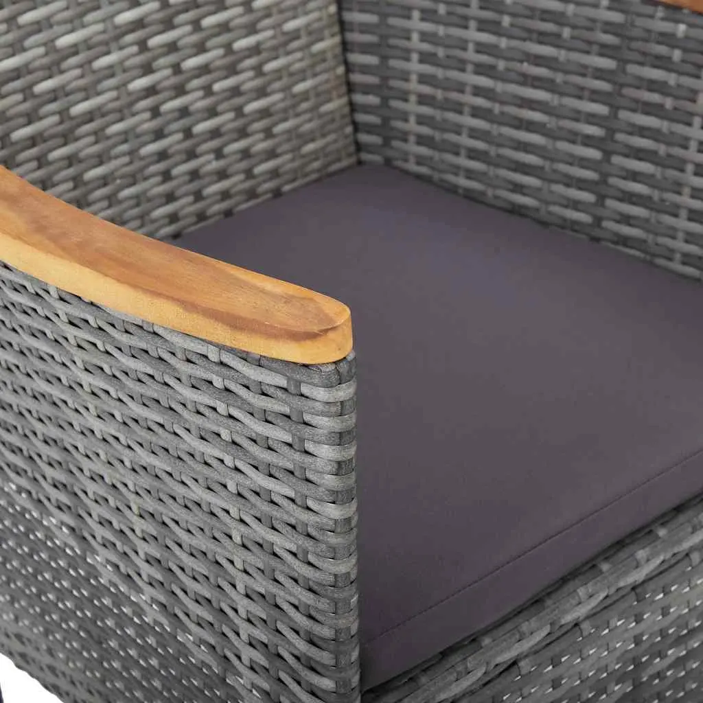 Garden Dining Set 11 Piece Outdoor Furniture PE Rattan Steel Grey Patio