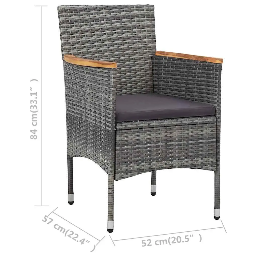 Garden Dining Set 11 Piece Outdoor Furniture PE Rattan Steel Grey Patio