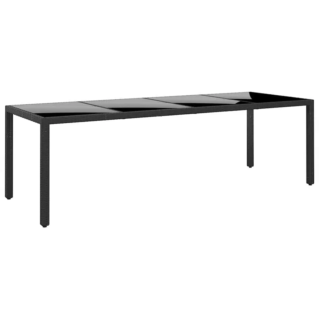 11 Piece Outdoor Patio Dining Set Black Steel PE Rattan Furniture with Cushions