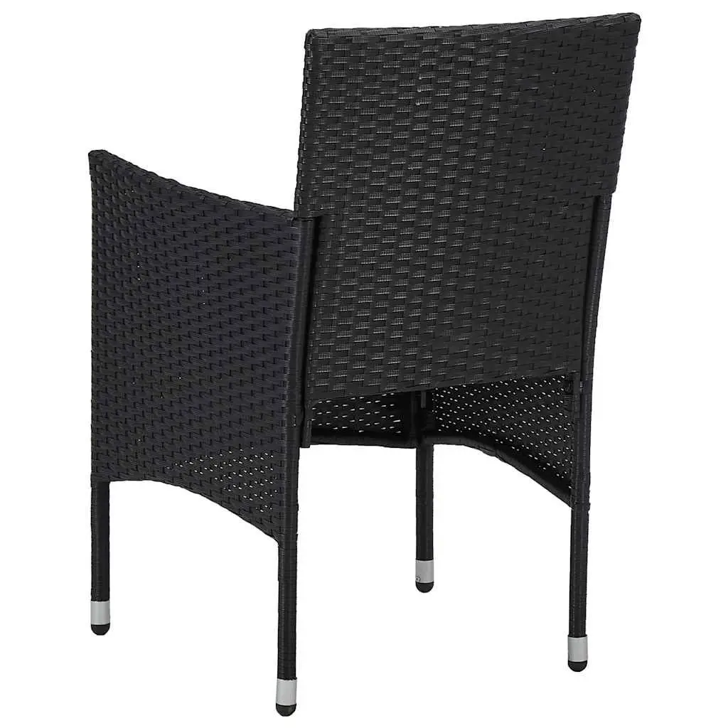 11 Piece Outdoor Patio Dining Set Black Steel PE Rattan Furniture with Cushions