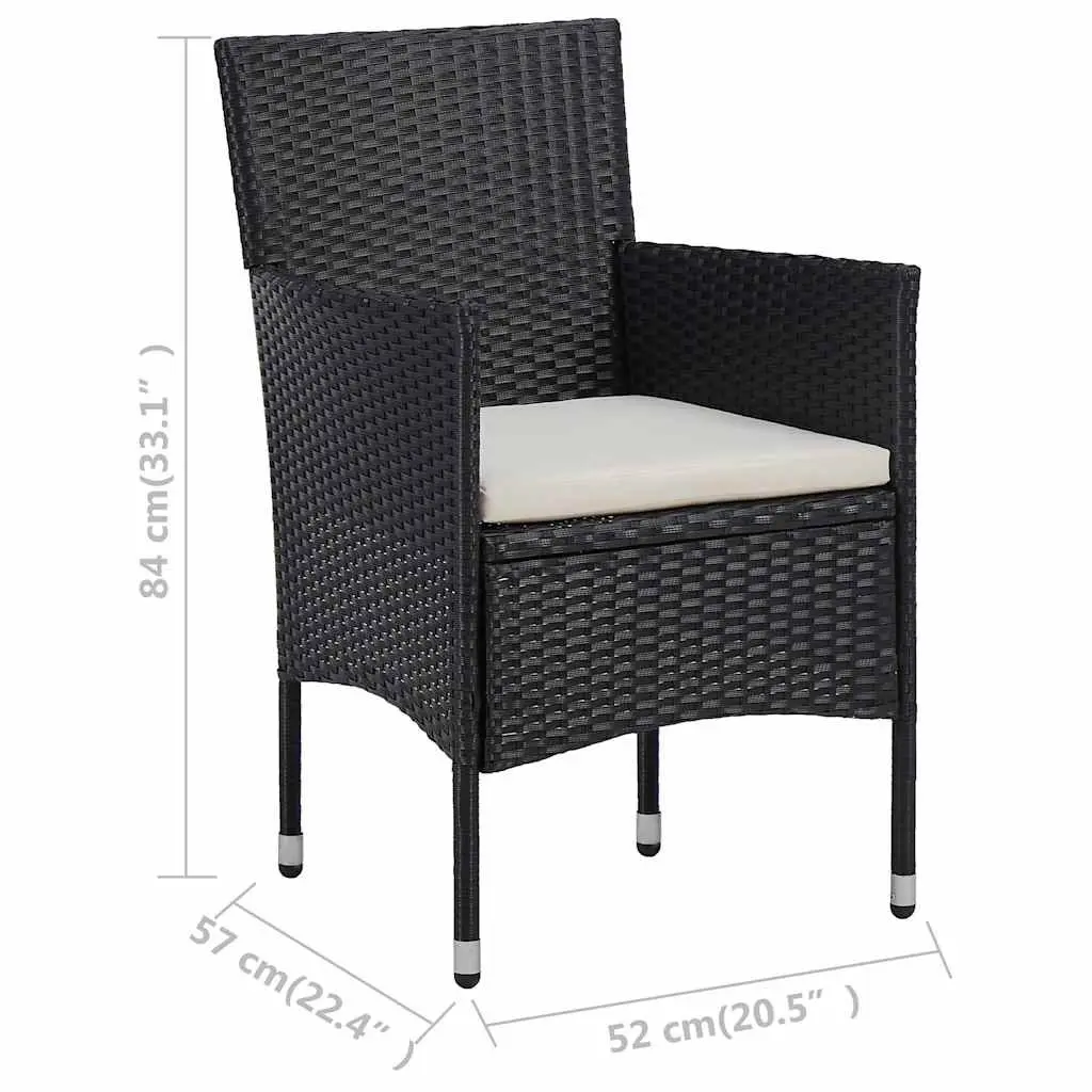 11 Piece Outdoor Garden Dining Set Steel Rattan Patio Furniture Black