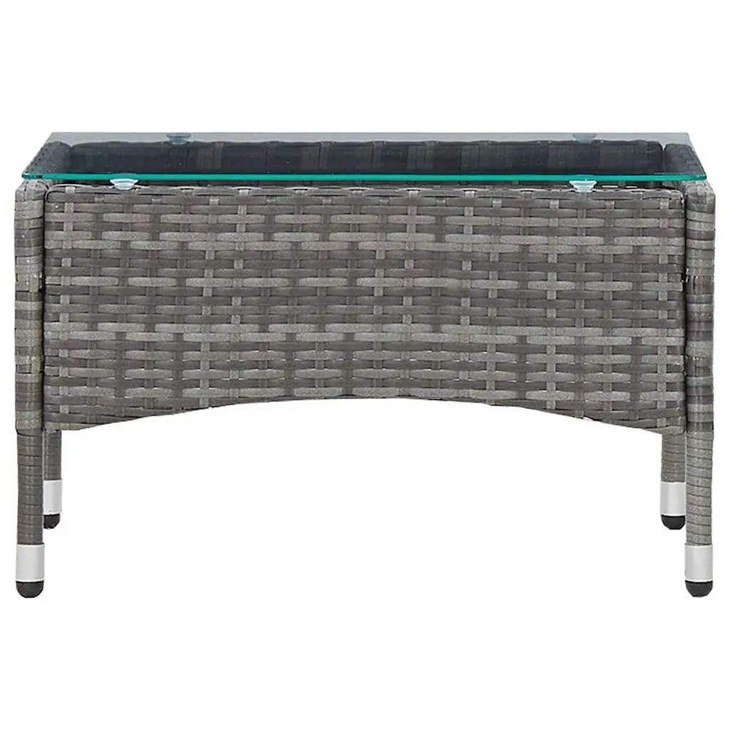 Garden Lounge Set 2 Piece Outdoor Furniture with Cushion Grey PE Rattan