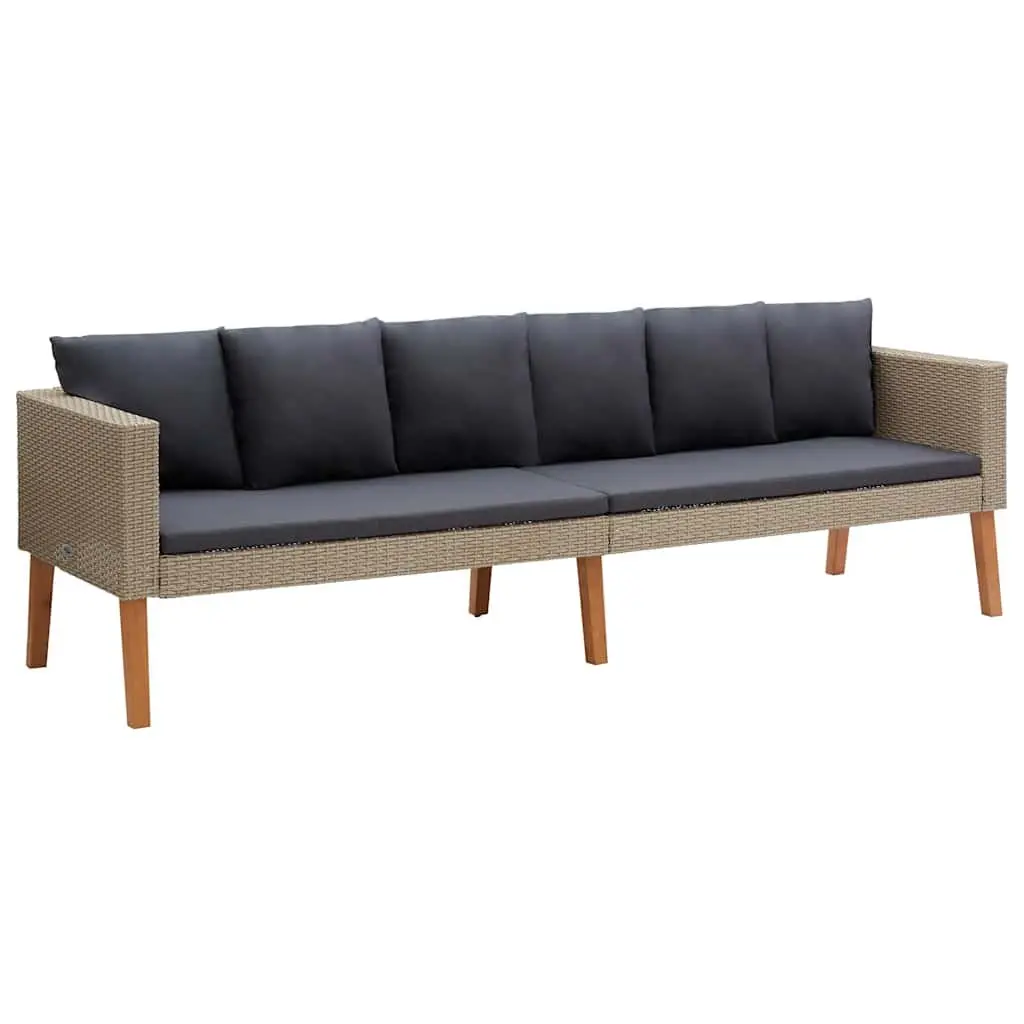 Garden Lounge Set Outdoor Sofa Coffee Table 2 Piece Beige