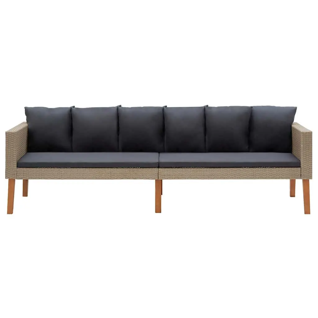 Garden Lounge Set Outdoor Sofa Coffee Table 2 Piece Beige
