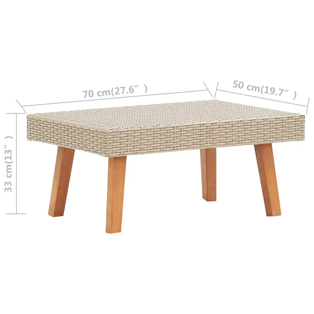 Garden Lounge Set Outdoor Sofa Coffee Table 2 Piece Beige