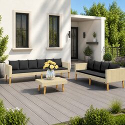 Your Outdoor Oasis: 3 Piece Lounge Set with Cushions