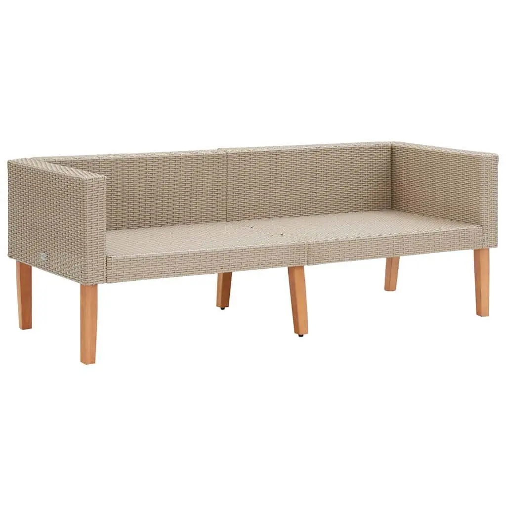 Garden Lounge Set 3 Piece Outdoor Furniture Sofa Table Cushions Beige Patio