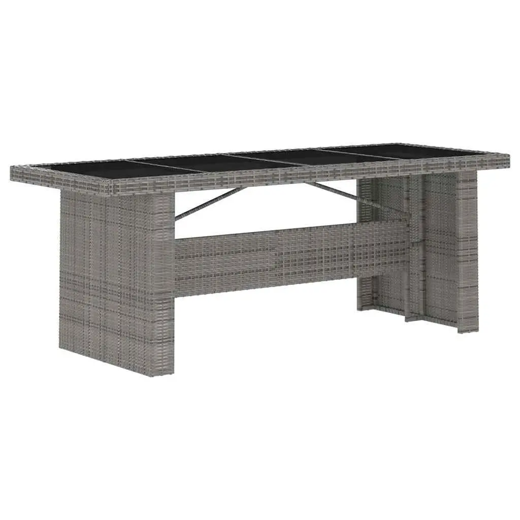Outdoor Dining Set Grey Poly Rattan 11 Piece Garden Furniture with Cushions