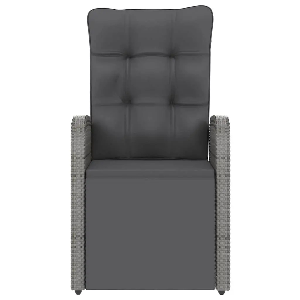 Outdoor Dining Set Grey Poly Rattan 11 Piece Garden Furniture with Cushions