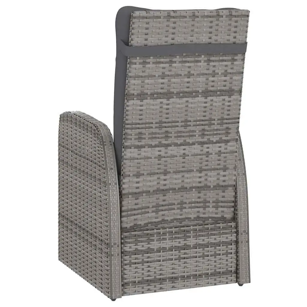 Outdoor Dining Set Grey Poly Rattan 11 Piece Garden Furniture with Cushions