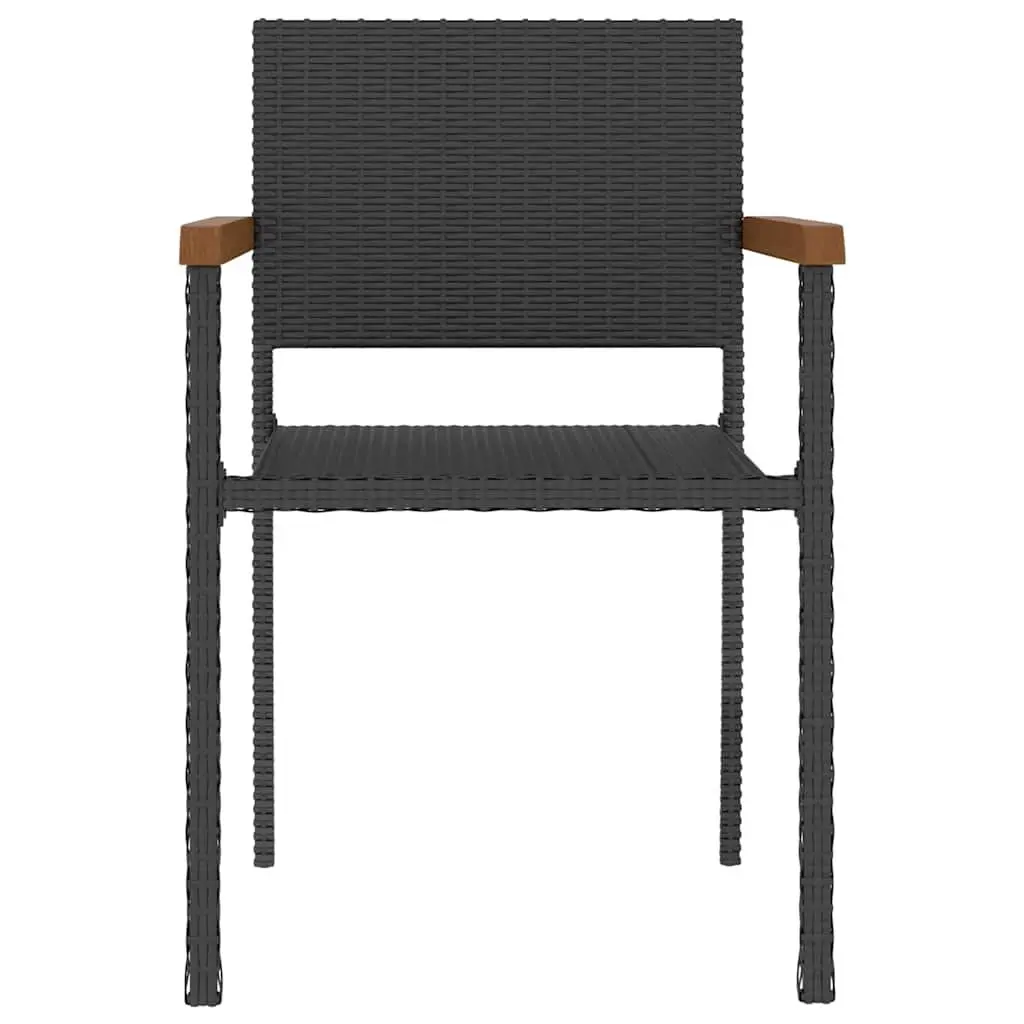 Outdoor Dining Set 5 Piece Poly Rattan Garden Furniture Black Table Chairs