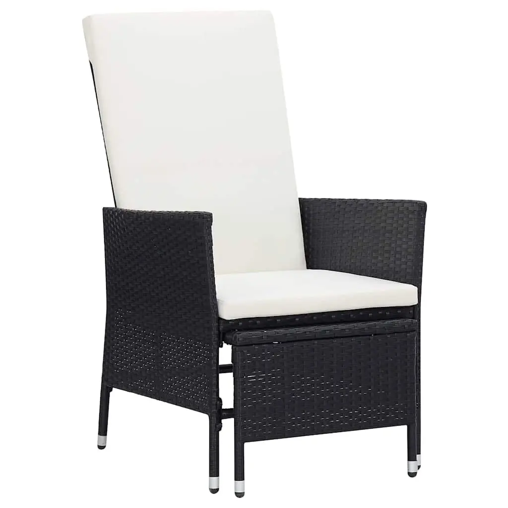3PieceOutdoorLoungeSetBlackRattanSofaChairFootrest