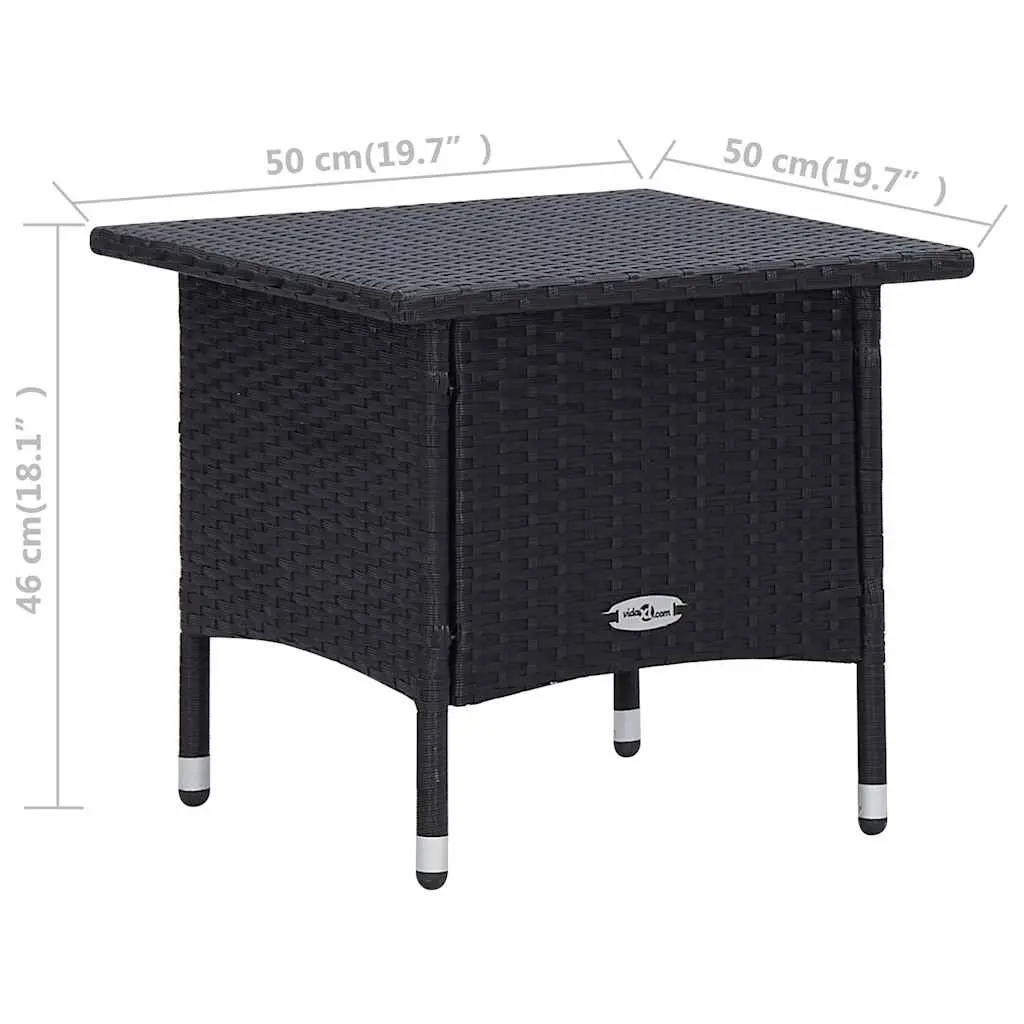 3PieceOutdoorLoungeSetBlackRattanSofaChairFootrest