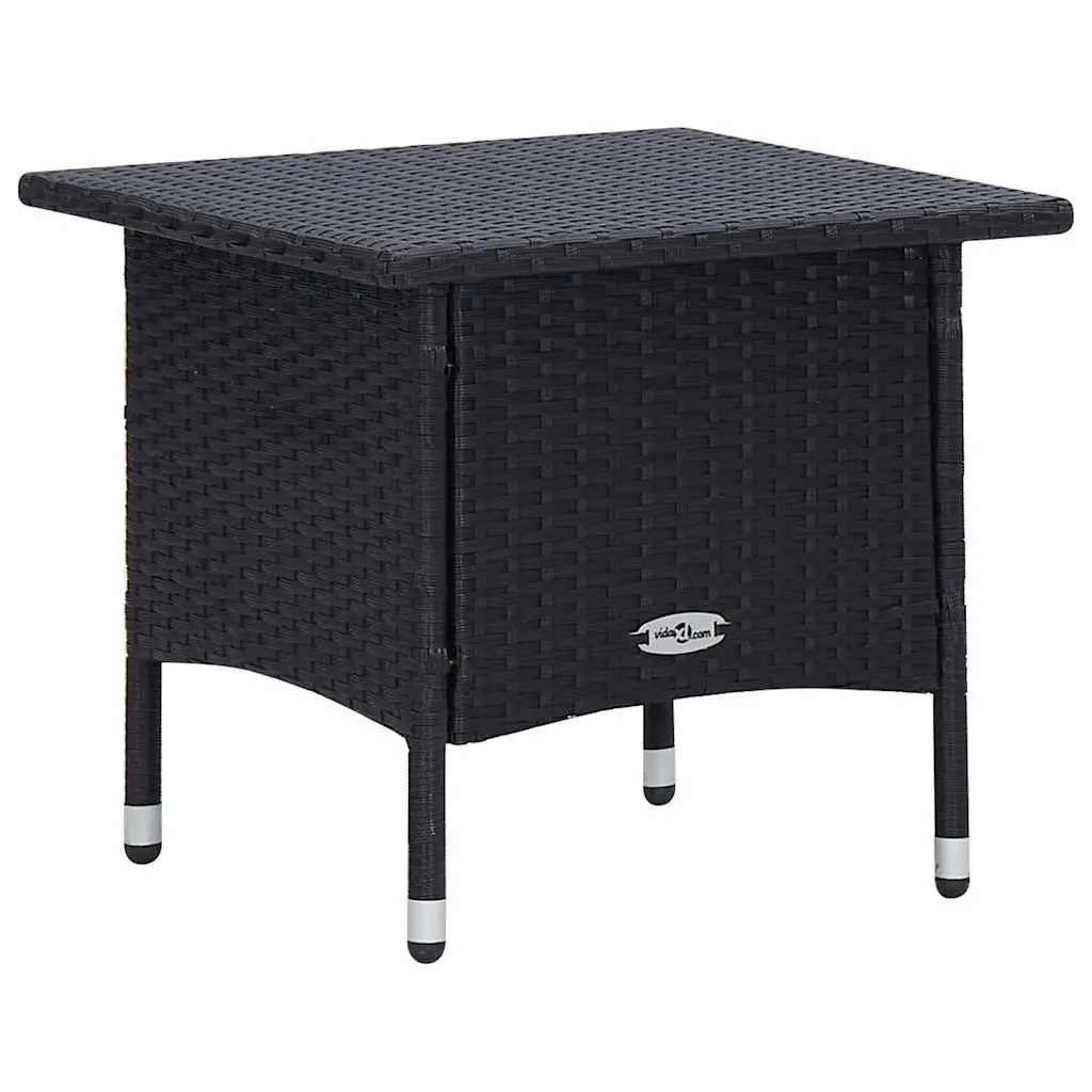 3PieceOutdoorLoungeSetBlackRattanSofaChairFootrest