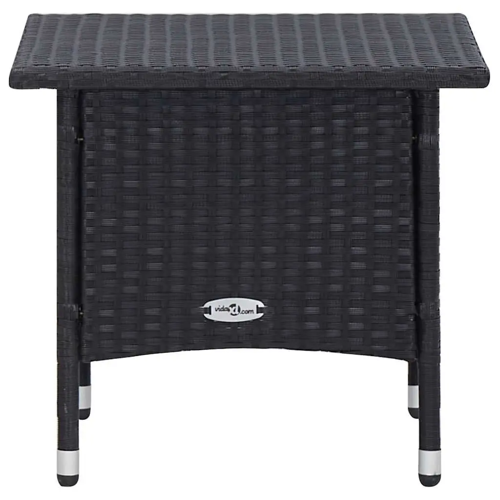 3PieceOutdoorLoungeSetBlackRattanSofaChairFootrest