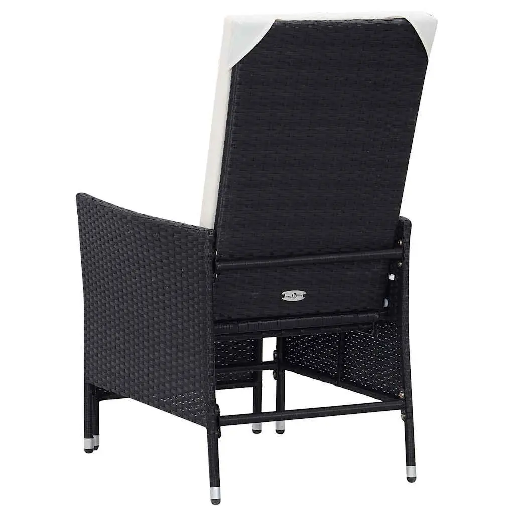 3PieceOutdoorLoungeSetBlackRattanSofaChairFootrest