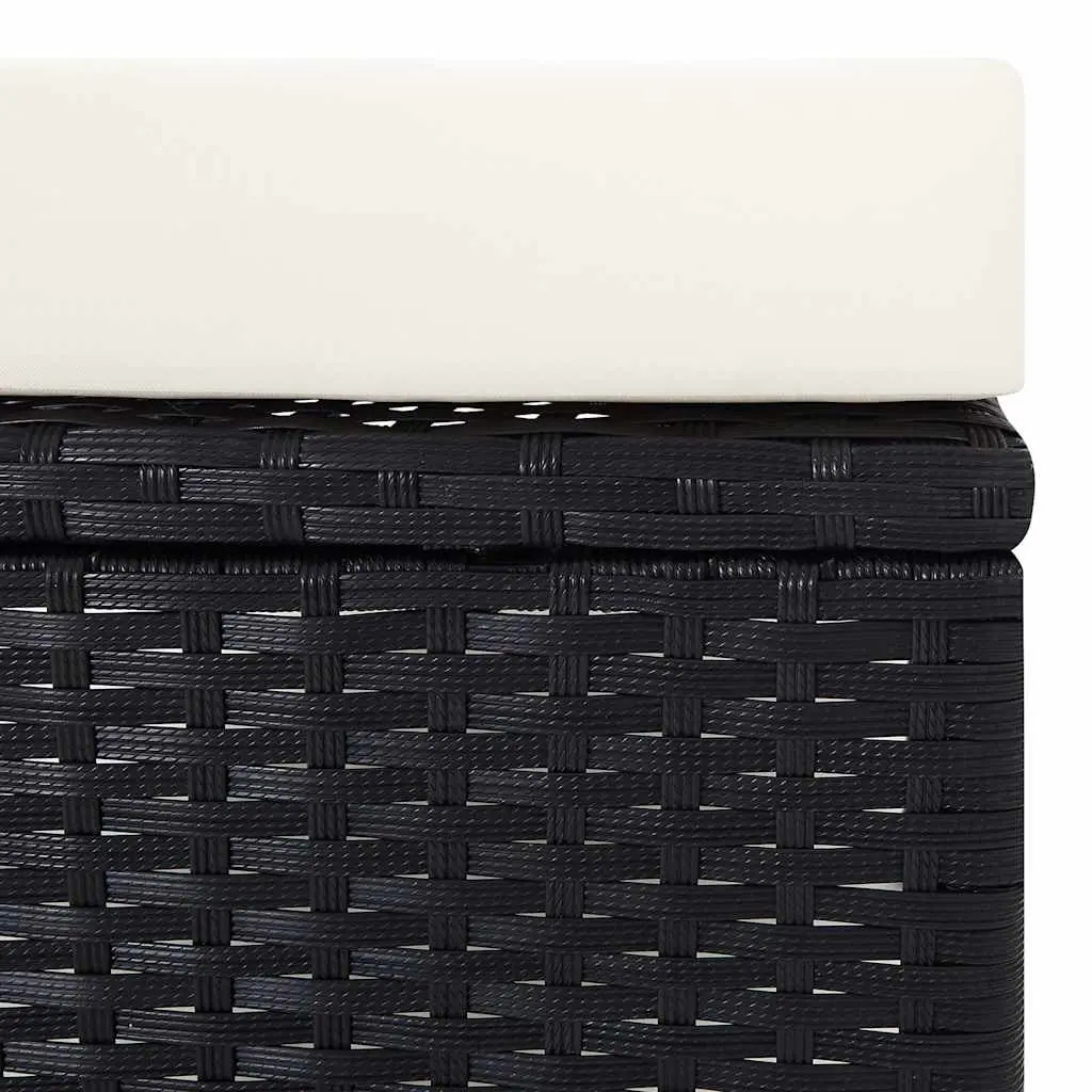 3PieceOutdoorLoungeSetBlackRattanSofaChairFootrest