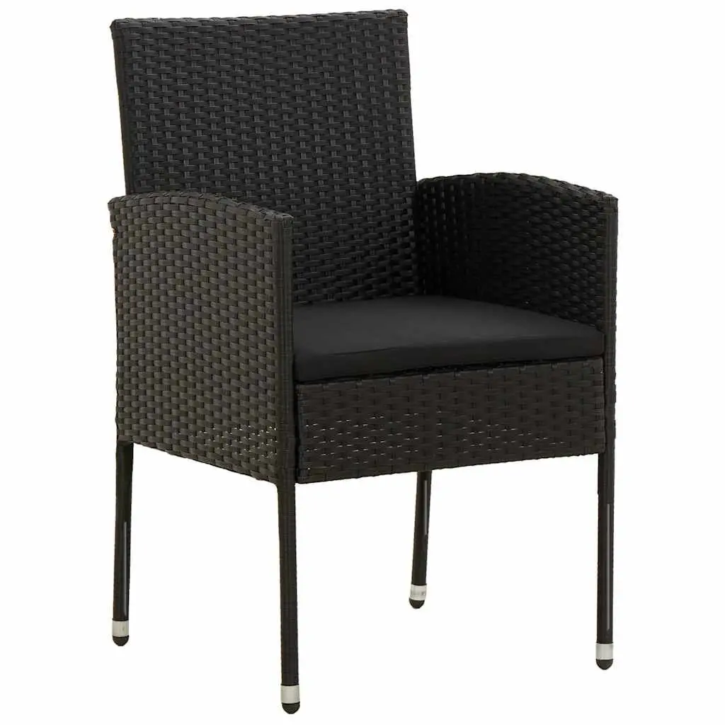 Garden Dining Set 9 Piece Outdoor Patio Furniture Poly Rattan Black Chairs Table