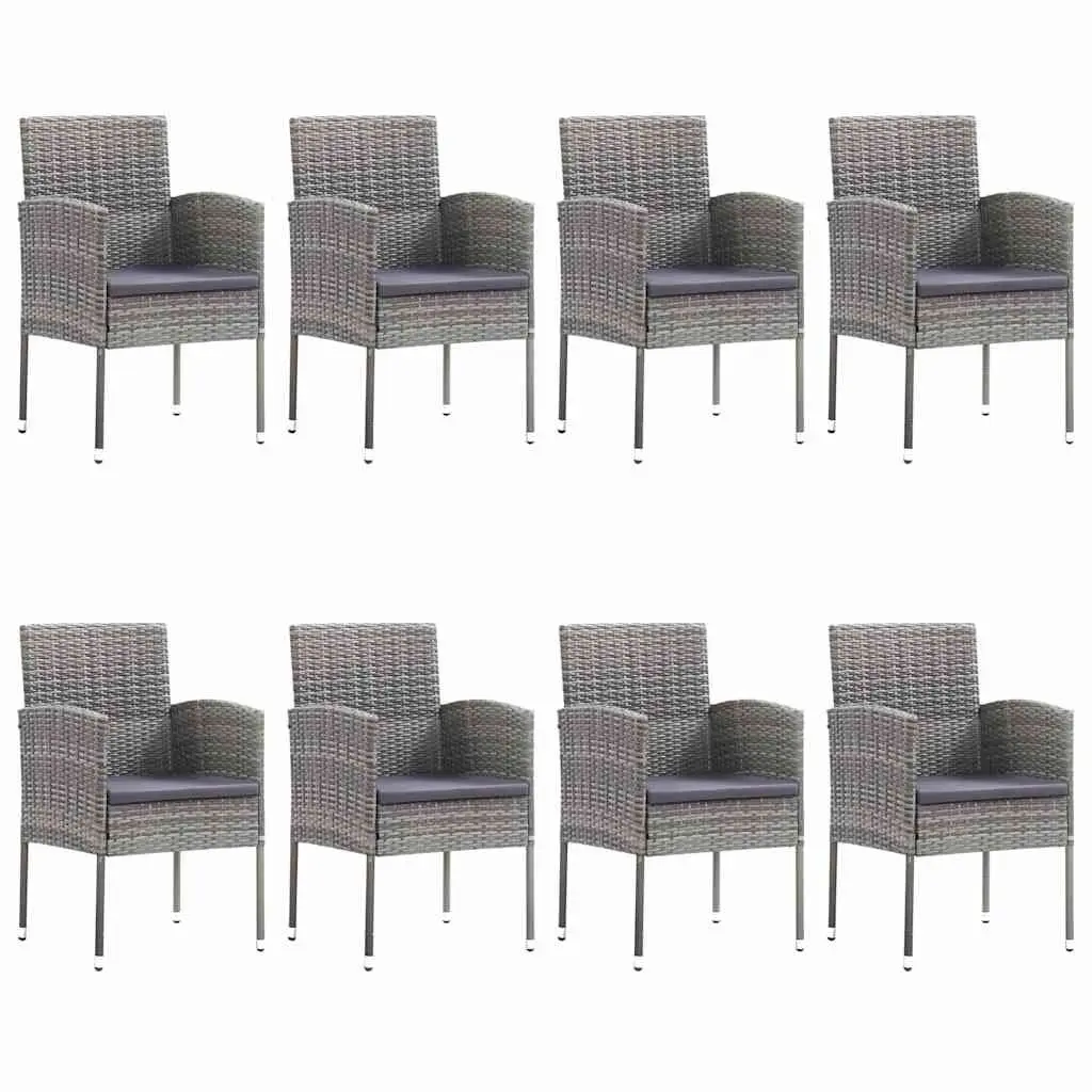 Garden Dining Set 9 Piece Outdoor Furniture Table Chairs Rattan Grey