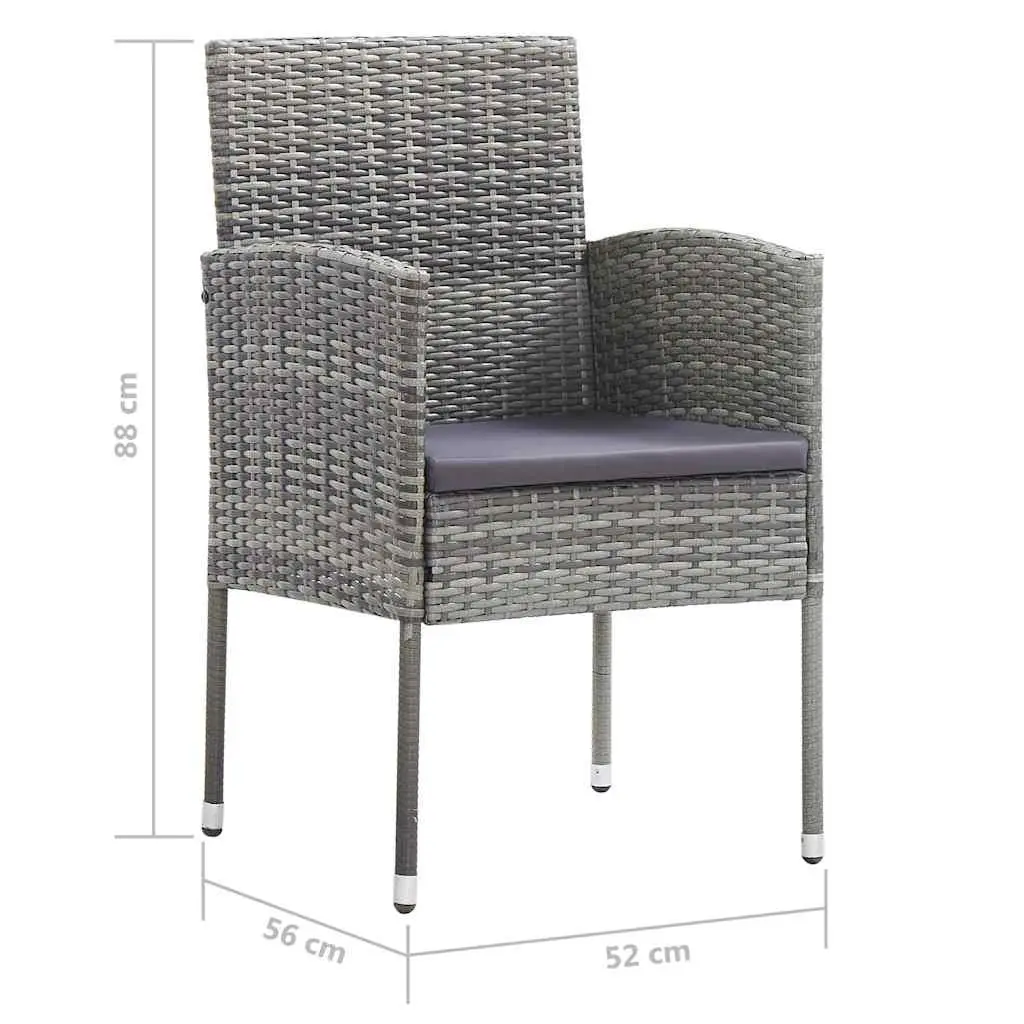 Garden Dining Set 9 Piece Outdoor Furniture Table Chairs Rattan Grey