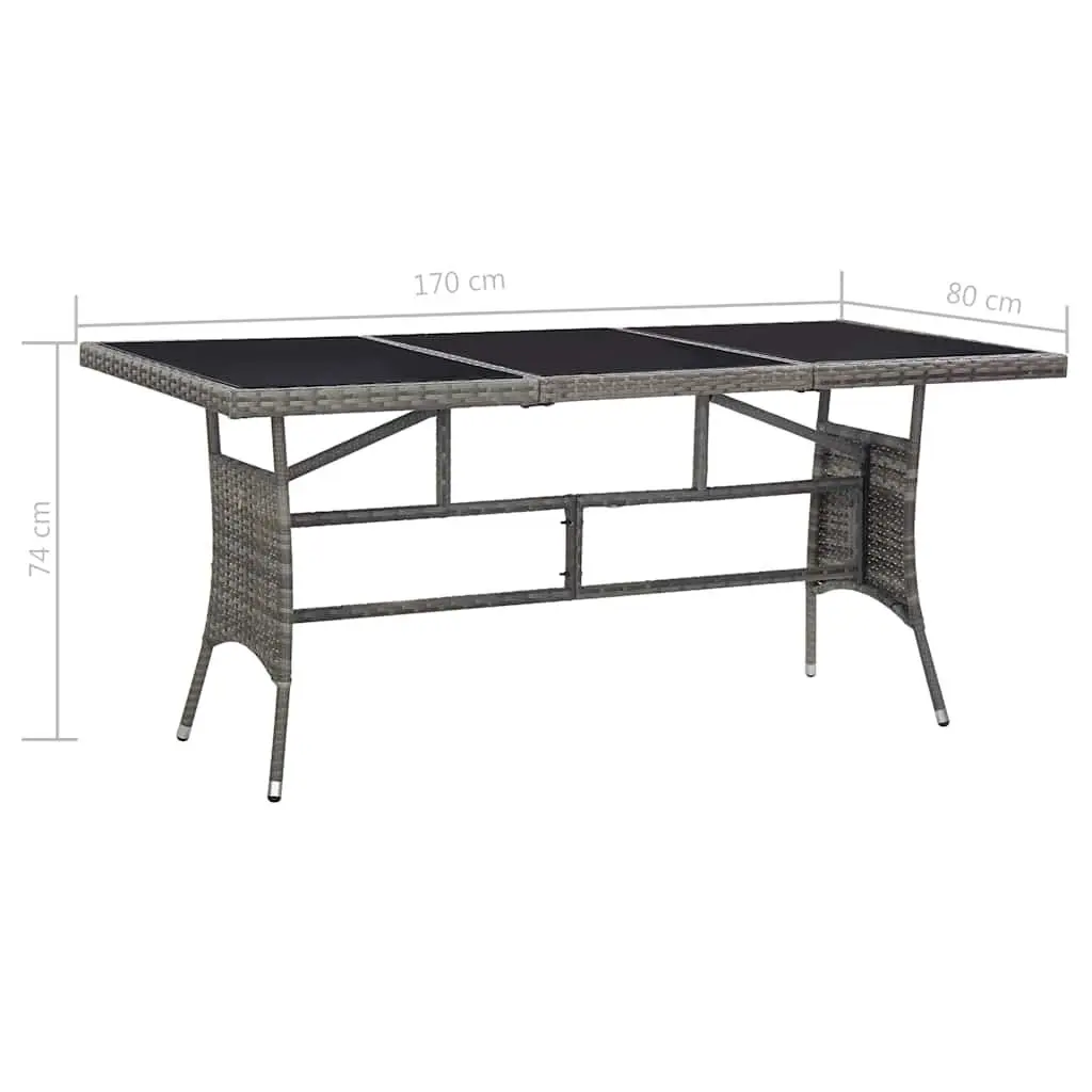 Garden Dining Set 9 Piece Outdoor Furniture Table Chairs Rattan Grey