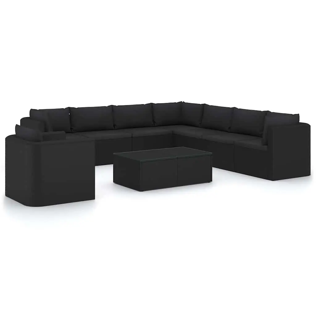 Garden Lounge Set Modular Rattan Sofa with Cushions 10 Piece