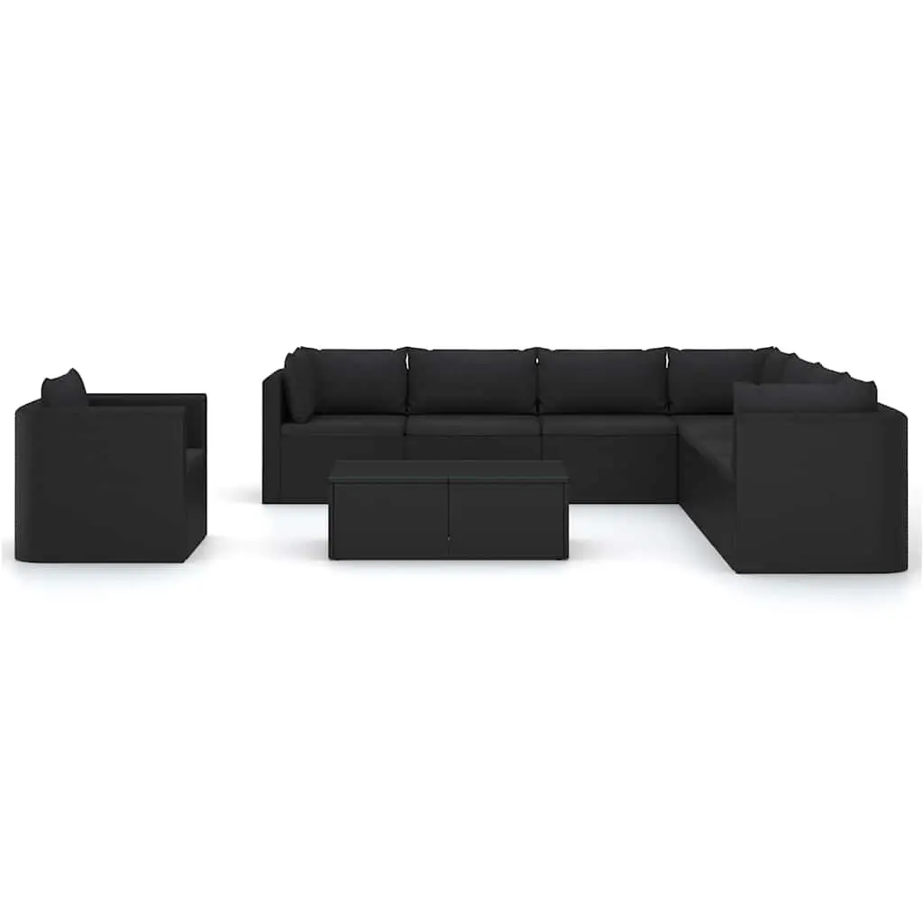 Garden Lounge Set Modular Rattan Sofa with Cushions 10 Piece