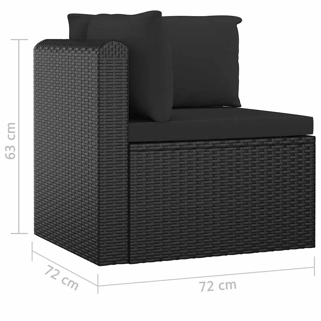 Garden Lounge Set 11 Piece Outdoor Furniture Poly Rattan Black Modular Sofa