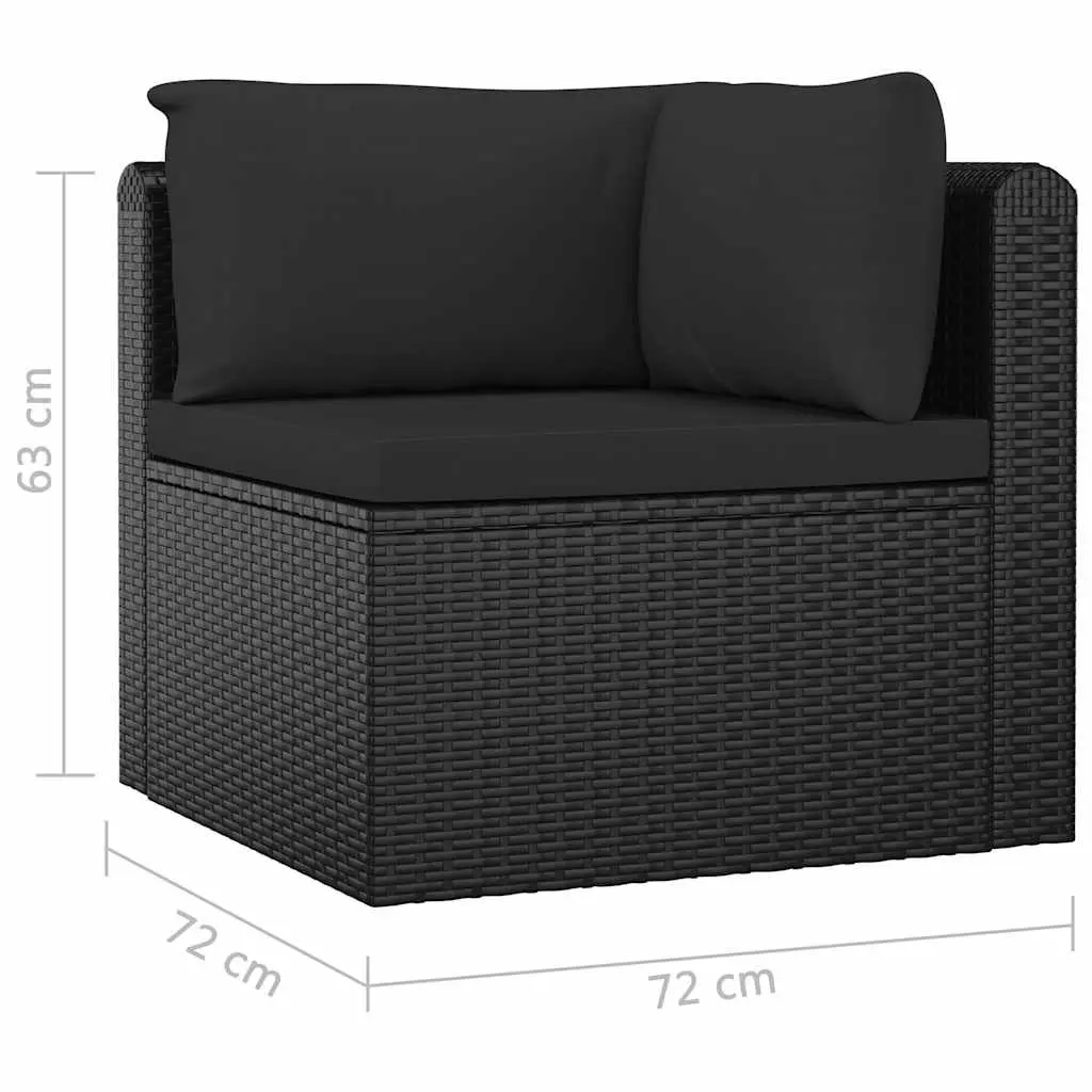 Garden Lounge Set 11 Piece Outdoor Furniture Poly Rattan Black Modular Sofa