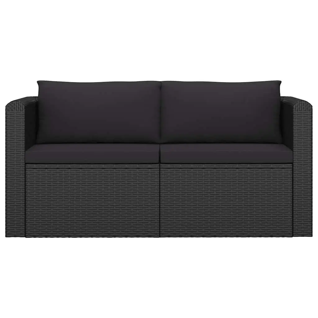 Garden Lounge Set 11 Piece Outdoor Furniture Poly Rattan Black Modular Sofa