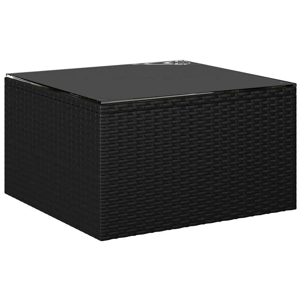 Garden Lounge Set 9 Piece Outdoor Furniture Modular Sofa Black Rattan Cushions