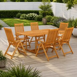 Your Outdoor Dining Set: 7 Pieces of Teak Wood Comfort