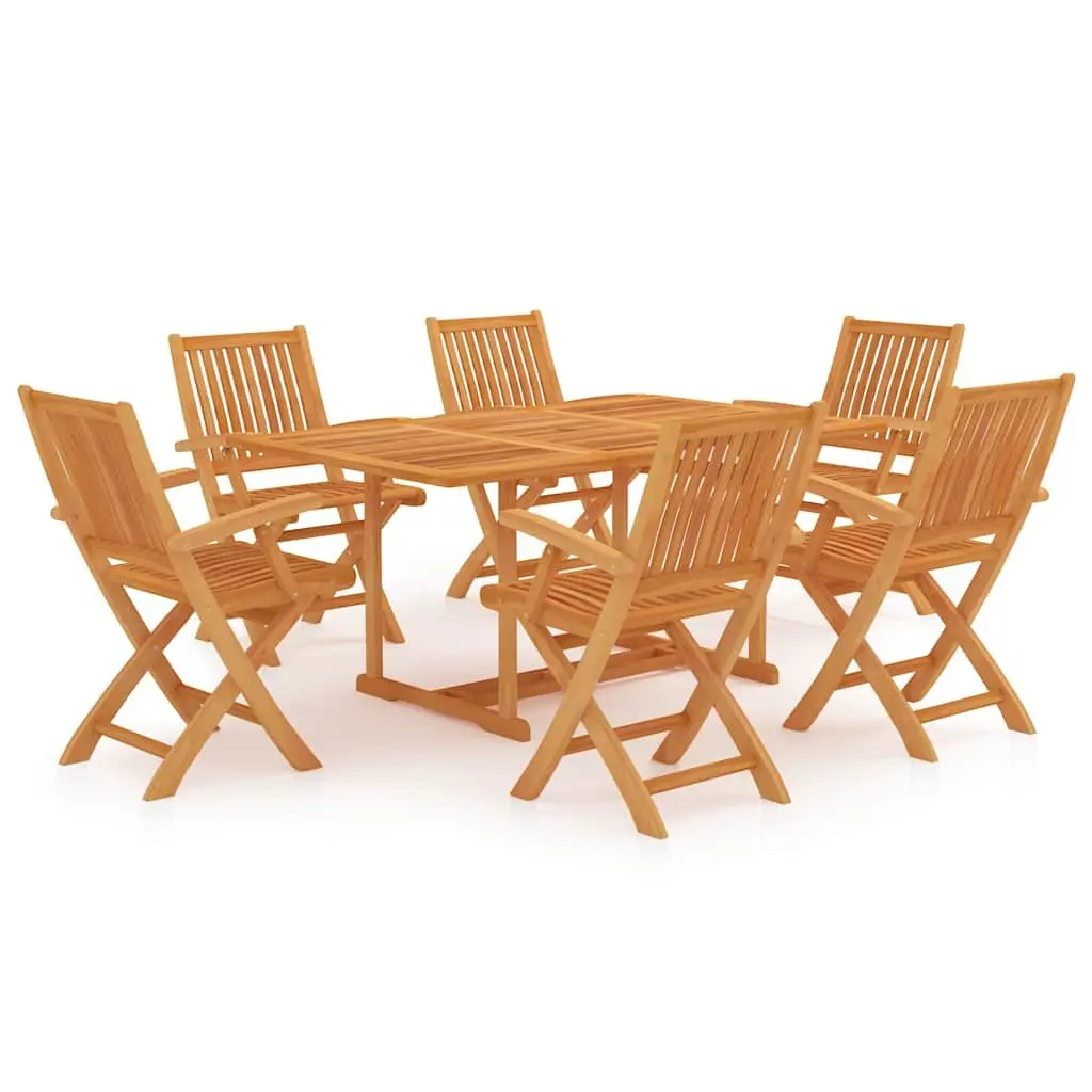 7 Piece Garden Dining Set Teak Wood Outdoor Patio Furniture Table Chairs