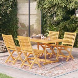 Your New 5-Piece Teak Wood Dining Set Awaits