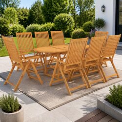 Friendly 9-Piece Teak Outdoor Dining Set for You