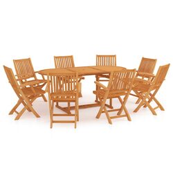 Friendly 9 Piece Solid Teak Garden Dining Set