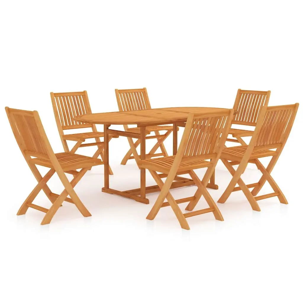 7 Piece Garden Dining Set Solid Teak Wood Table and Chairs Outdoor Furniture