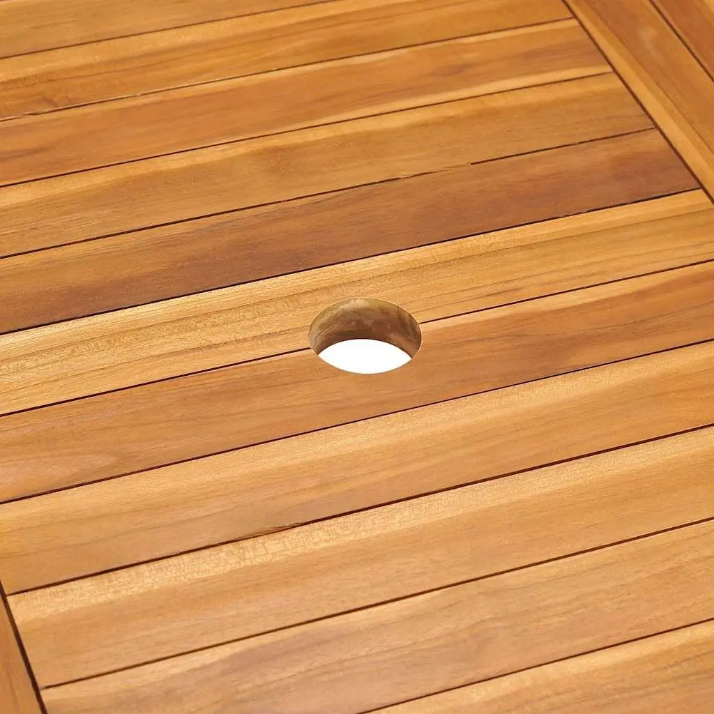 9 Piece Garden Dining Set Outdoor Furniture Teak Hardwood Brown