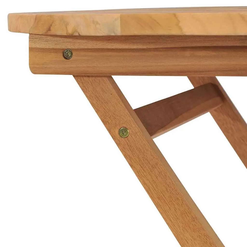 5 Piece Garden Dining Set Teak Wood Foldable Outdoor Table Chairs