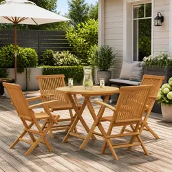 Friendly Outdoor 5 Piece Teak Garden Dining Set