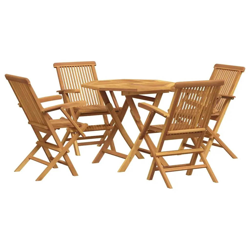 5 Piece Garden Dining Set Outdoor Table Chairs Patio Furniture Wooden Teak