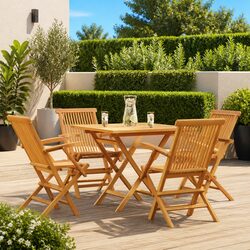 Join Friends Around This 5-Piece Foldable Dining Set