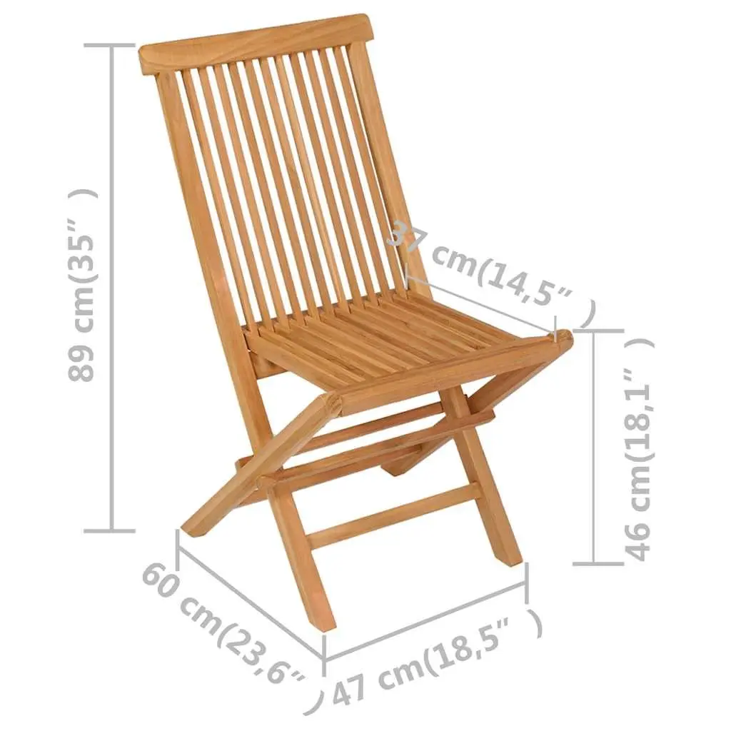 5 Piece Garden Dining Set Teak Wood Brown