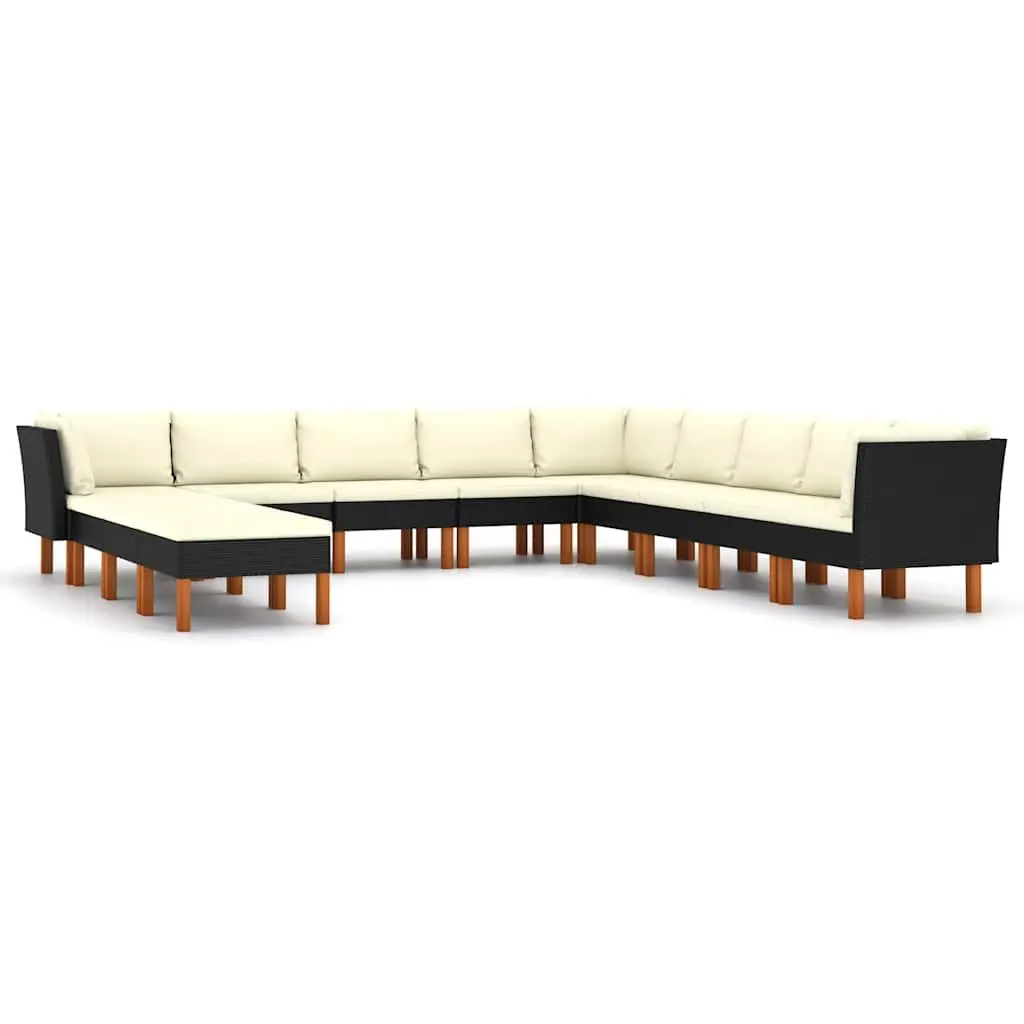 Garden Lounge Set 12 Piece Outdoor Furniture PE Rattan Sofa with Cushions