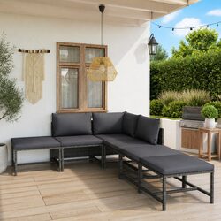 Your 6-Piece Grey Poly Rattan Outdoor Lounge Set